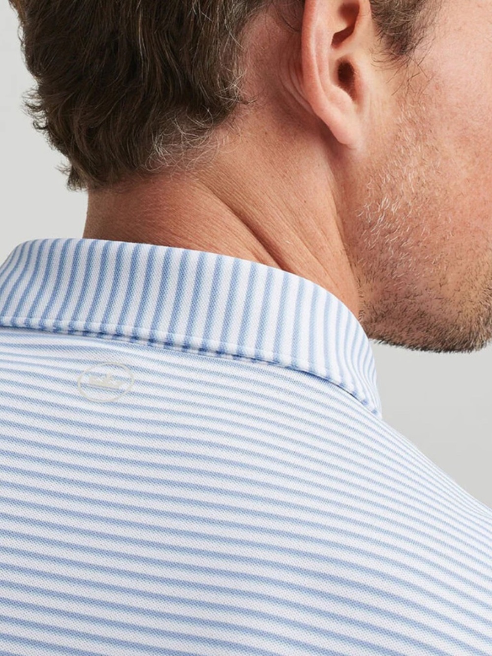 Peter Millar Men's XL White/Angelite Tempo Performance Mesh Polo MSRP $115